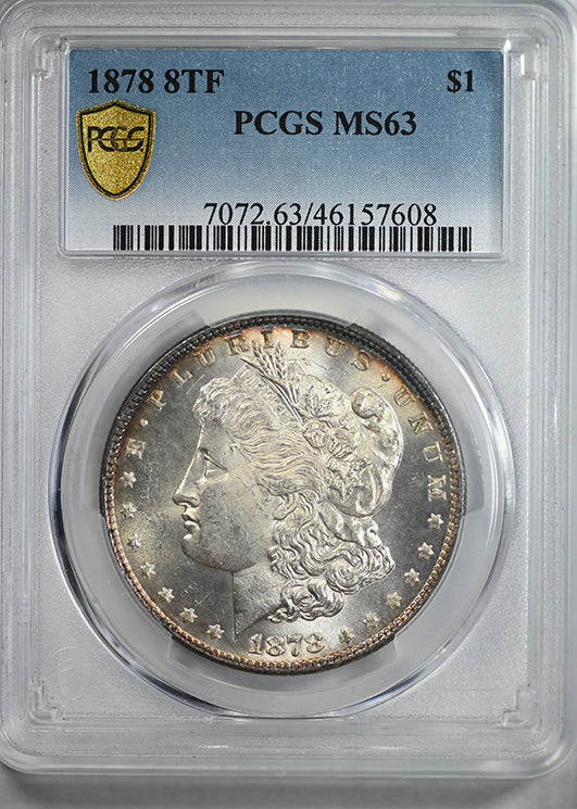 1878 8TF Morgan Dollar $1 PCGS MS63