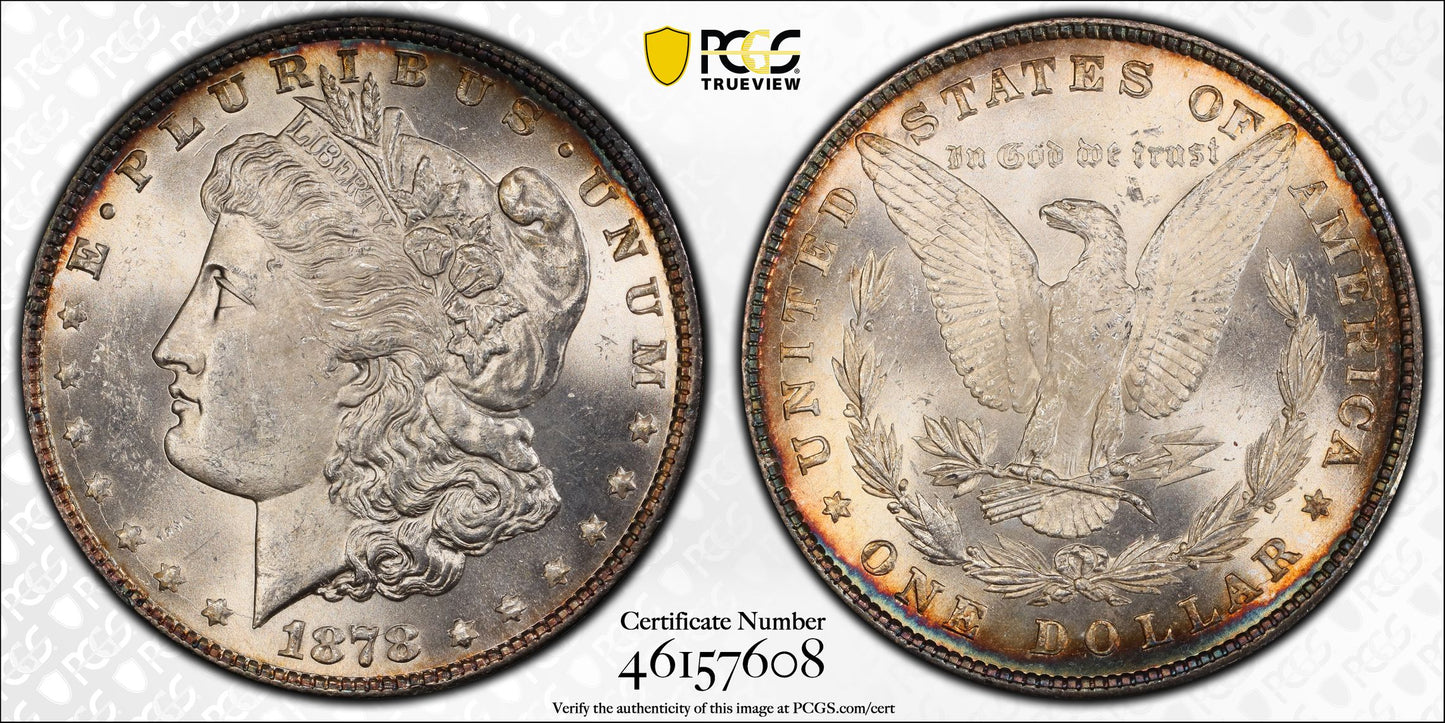 1878 8TF Morgan Dollar $1 PCGS MS63