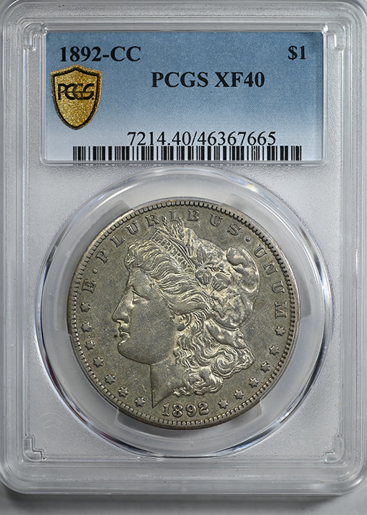 1892-CC Morgan Dollar $1 PCGS XF40 Obverse Slab