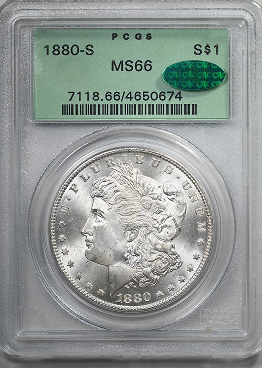 1880/9-S Morgan Dollar $1 PCGS MS66 CAC OGH