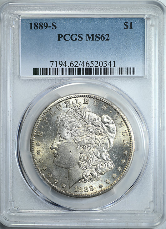 1889-S Morgan Dollar $1 PCGS MS62 Obverse Slab