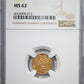 1856 Type 3 Indian Princess Head Gold Dollar G$1 NGC MS62 - Slanted 5
