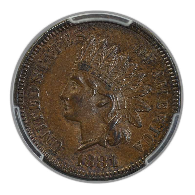 1881 Indian Head Cent 1C PCGS AU58 Obverse