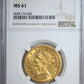 1894-O Liberty Head Gold Eagle $10 NGC MS61
