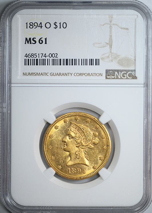 1894-O Liberty Head Gold Eagle $10 NGC MS61