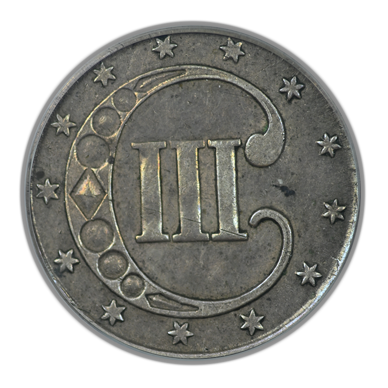 1851 Three Cent Silver Piece 3CS PCGS XF40 OGH