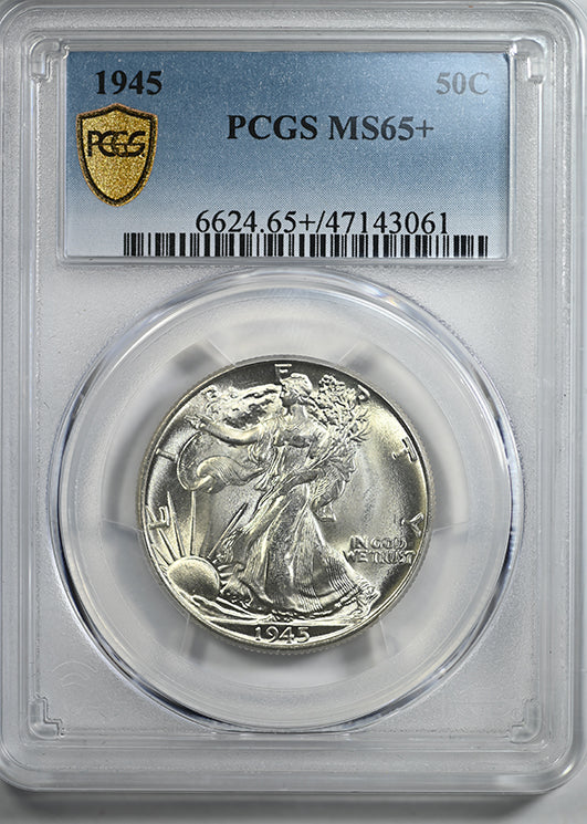 1945 Walking Liberty Half Dollar 50C PCGS MS65+