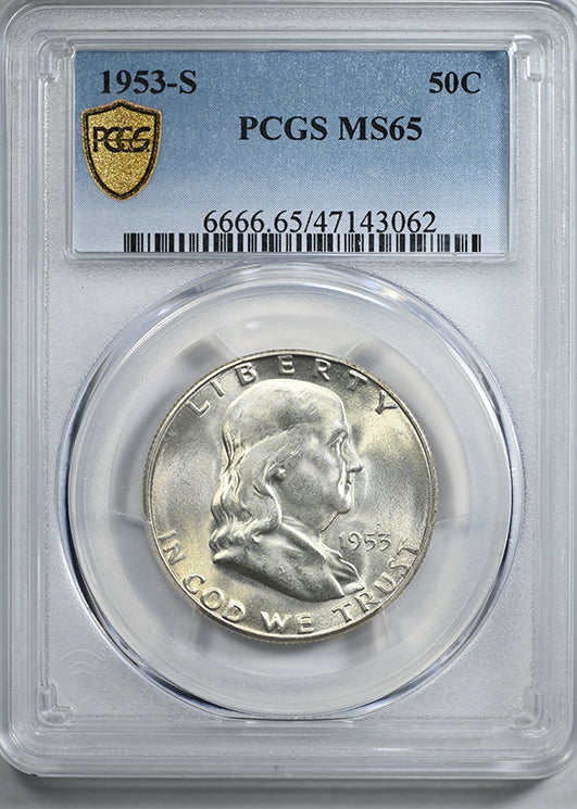 1953-S Franklin Half Dollar 50C PCGS MS65