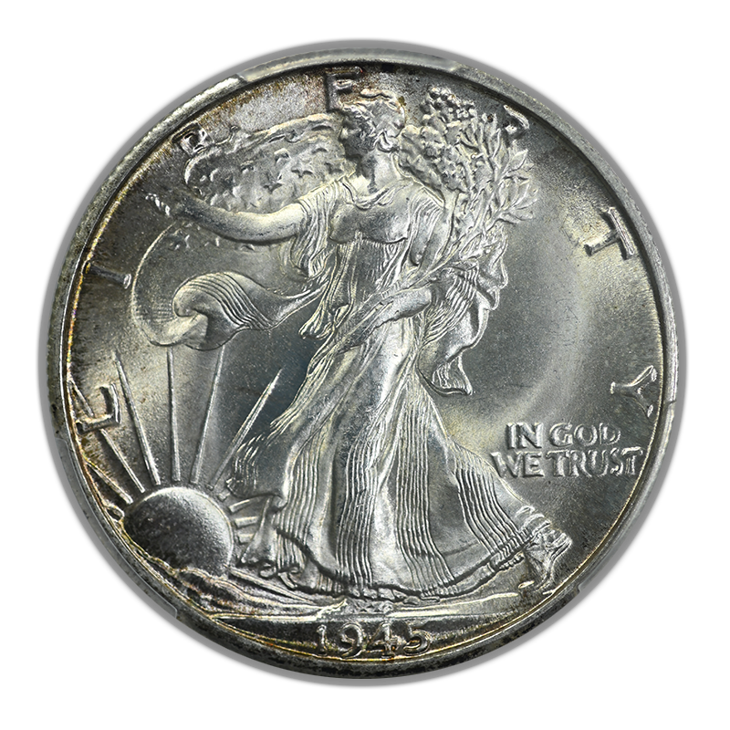 1945-D Walking Liberty Half Dollar 50C PCGS MS66+ CAC