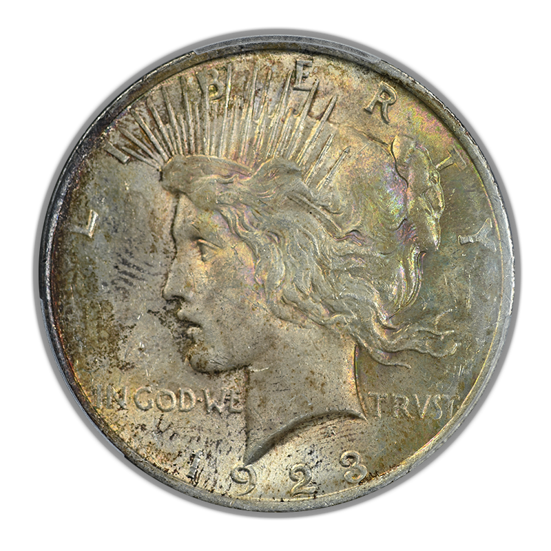 1923 Peace Dollar $1 PCGS MS63 - NICE COLOR! Obverse