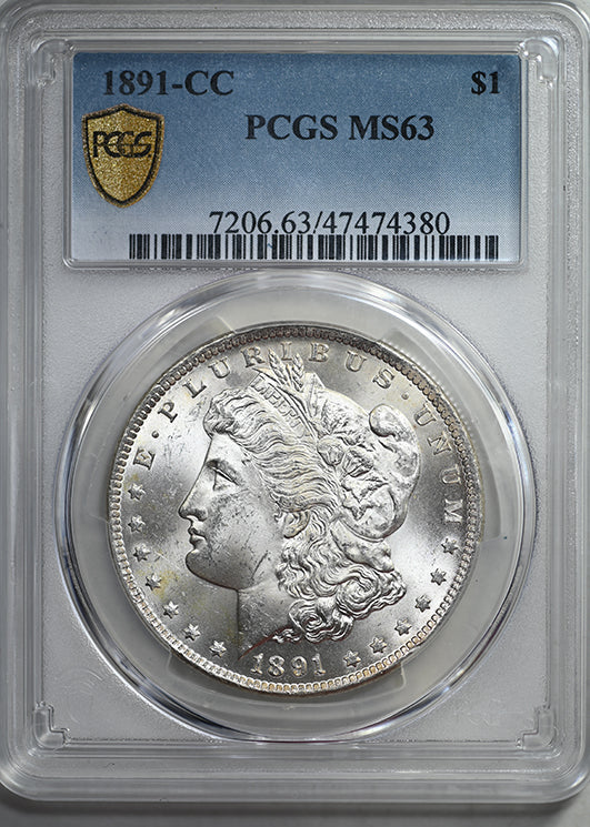 1891-CC Morgan Dollar $1 PCGS MS63