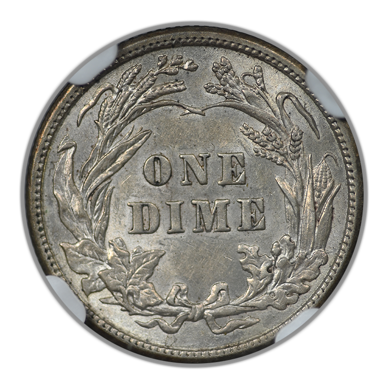 1909 Barber Dime 10C NGC AU58