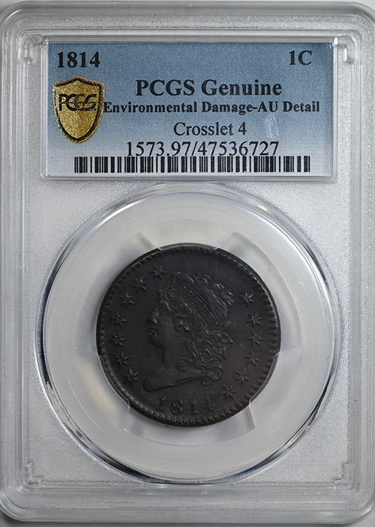 1814 Classic Head Large Cent 1C PCGS AU Detail