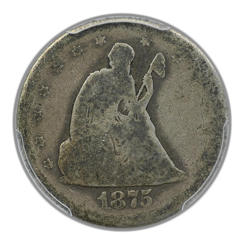 1875-CC Twenty Cent Piece 20C PCGS AG03 Obverse