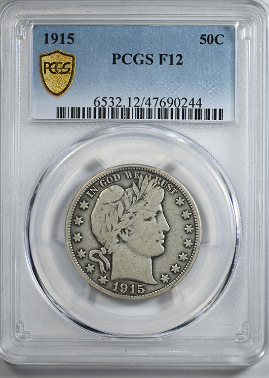 1915 Barber Half Dollar 50C PCGS F12