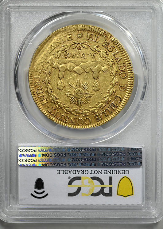 1822-So FI Chile Gold 8 Escudos PCGS XF Detail – Americana Rare Coin