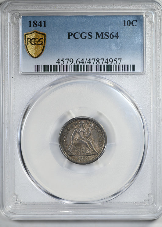 1841 Liberty Seated Dime 10C PCGS MS64