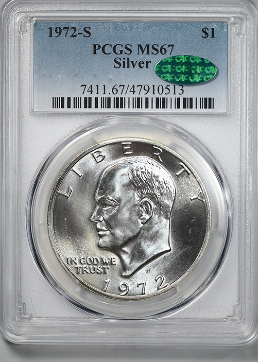 1972-S Silver Eisenhower Ike Dollar $1 PCGS MS67 CAC