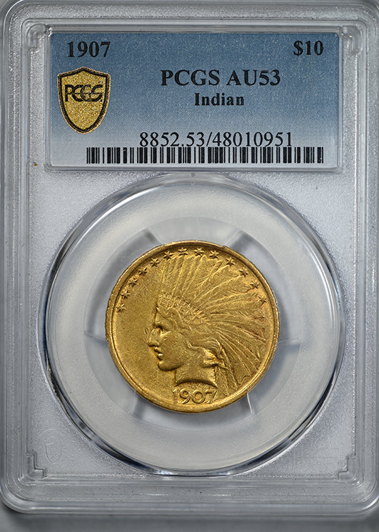 1907 Indian Head Gold Eagle $10 PCGS AU53