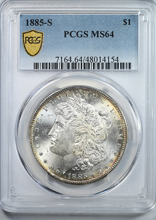 1885-S Morgan Dollar $1 PCGS MS64 Obverse Slab