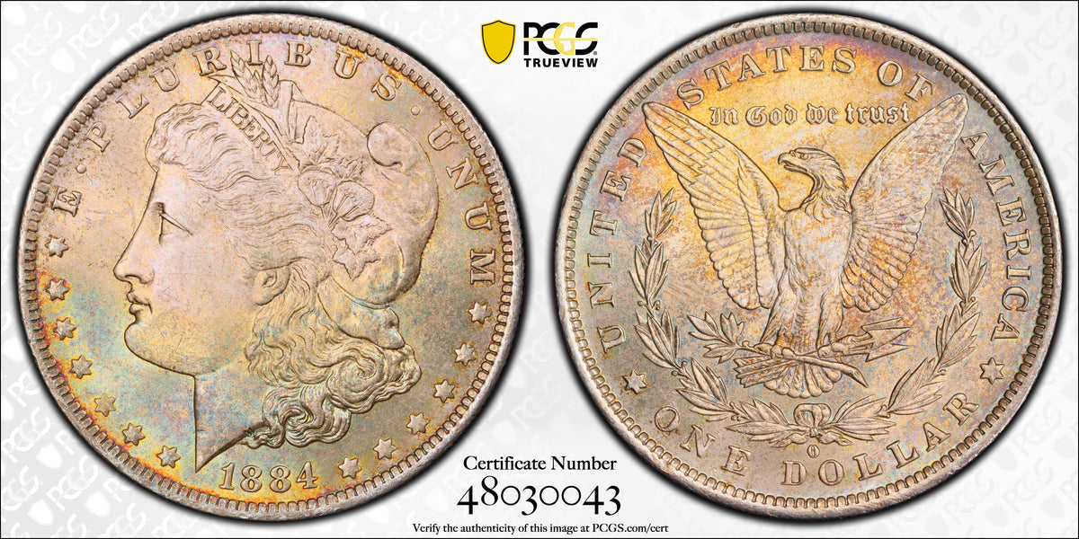 1884-O Morgan Dollar $1 PCGS MS65 - TONED!