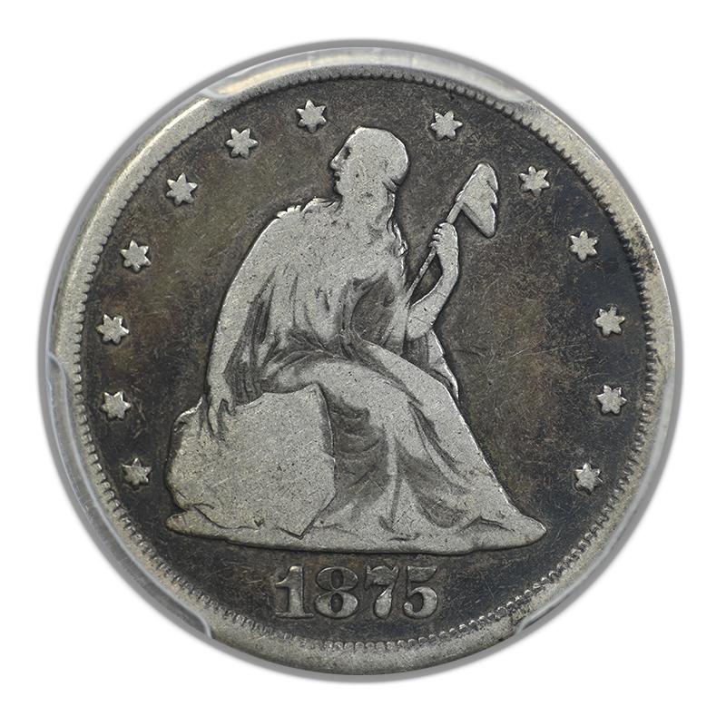 1875-CC Twenty Cent Piece 20C PCGS VG10 Obverse