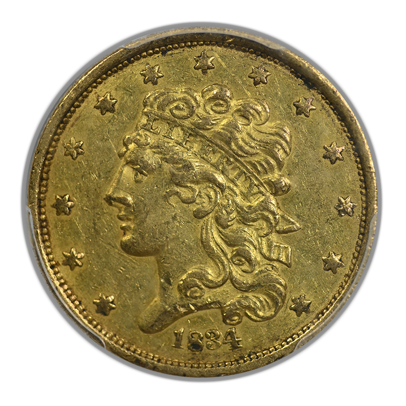 1834 Classic Head Gold Half Eagle $5 PCGS AU53 - Plain 4