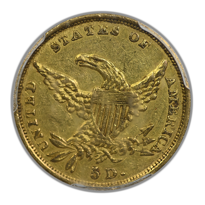 1834 Classic Head Gold Half Eagle $5 PCGS AU53 - Plain 4