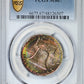 1958-D Franklin Half Dollar 50C PCGS MS67 - RAINBOW TONED!