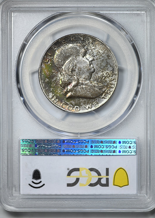 1958-D Franklin Half Dollar 50C PCGS MS67 - RAINBOW TONED!