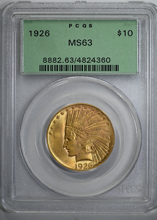 1926 Indian Head Gold Eagle $10 PCGS MS63 OGH