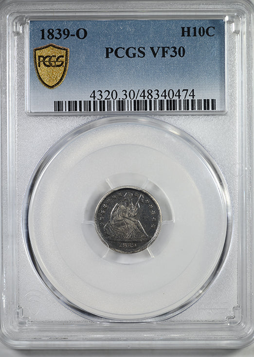 1839-O Liberty Seated Half Dime H10C PCGS VF30