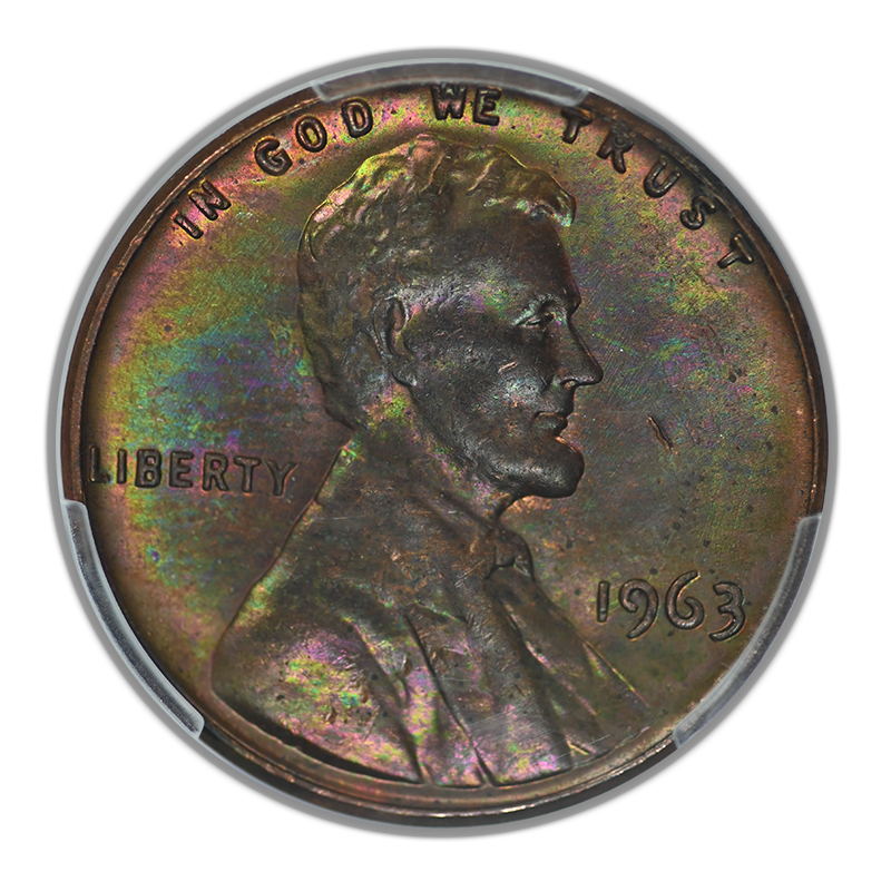 1963 Lincoln Memorial Cent 1C PCGS MS64BN - TONED!  Obverse