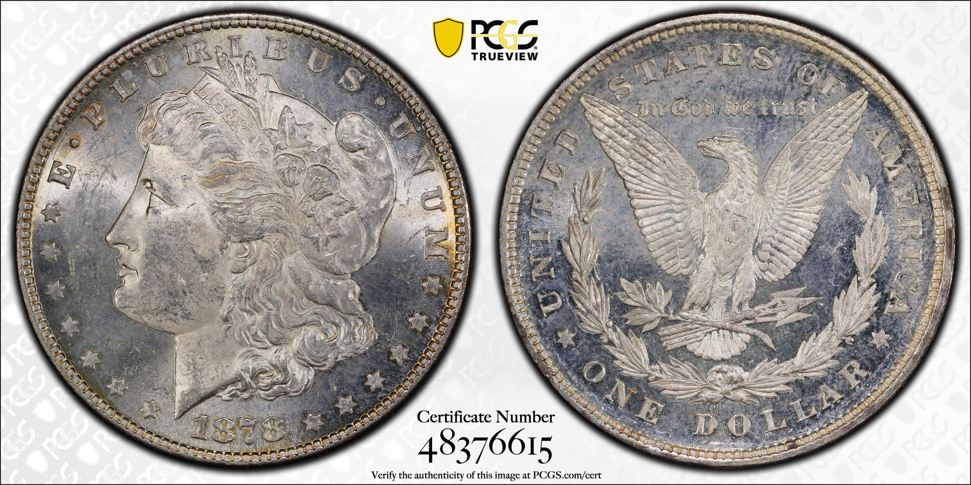 1878 8TF Morgan Dollar $1 PCGS MS62