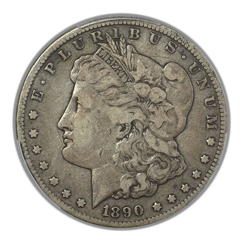 1890-CC Morgan Dollar $1 PCGS F12 Obverse