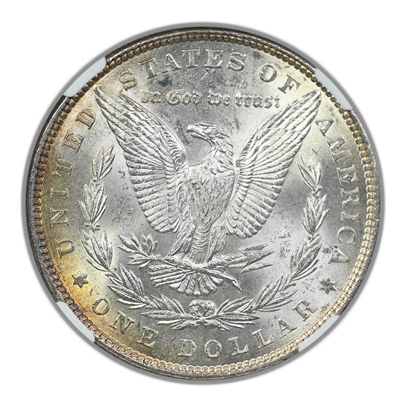 1886 Morgan Dollar $1 NGC MS65 CAC - TEXTILE TONED!