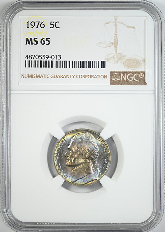 1976 Jefferson Nickel 5C NGC MS65 - TONED!