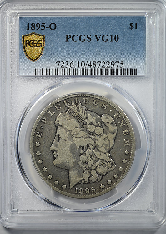 1895-O Morgan Dollar $1 PCGS VG10 Obverse Slab