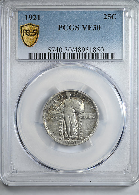 1921 Standing Liberty Quarter 25C PCGS VF30