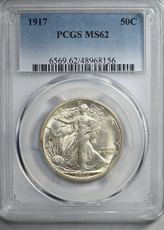 1917 Walking Liberty Half Dollar 50C PCGS MS62