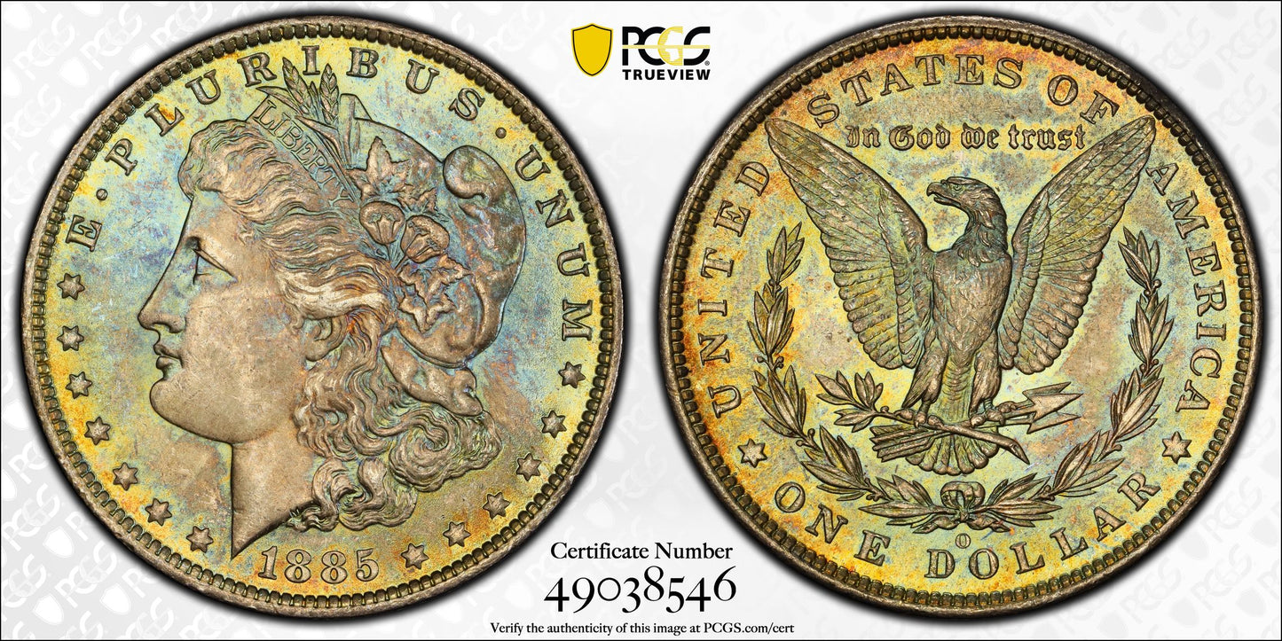 1885-O Morgan Dollar $1 PCGS MS64 CAC - TONED!