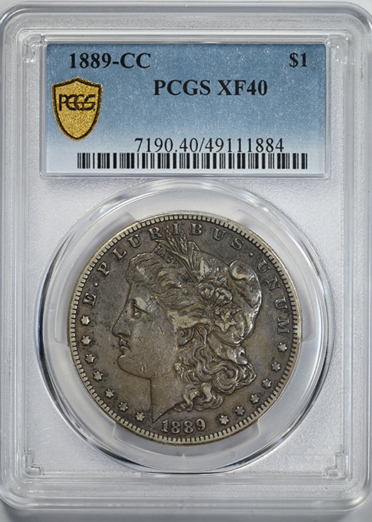 1889-CC Morgan Dollar $1 PCGS XF40 Obverse Slab