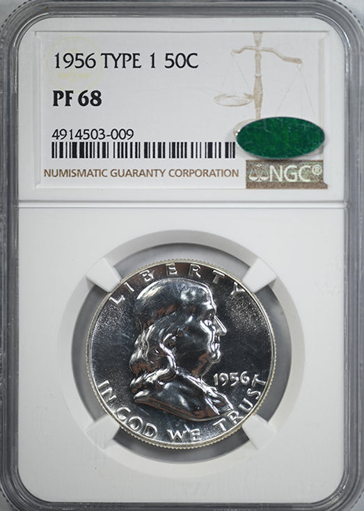 1956 Proof Type 1 Franklin Half Dollar 50C NGC PF68 CAC