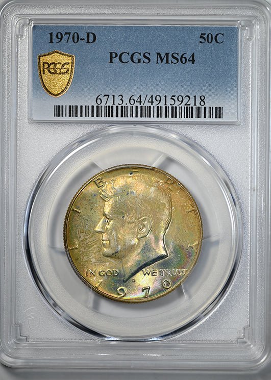 1970-D Kennedy Half Dollar 50C PCGS MS64 - TONED!