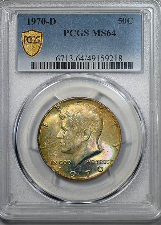 1970-D Kennedy Half Dollar 50C PCGS MS64 - TONED!