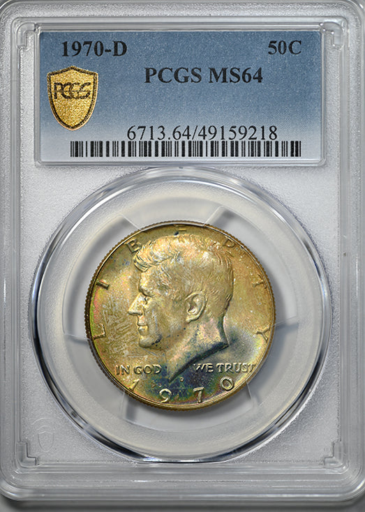 1970-D Kennedy Half Dollar 50C PCGS MS64 - TONED!