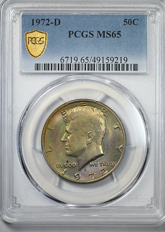 1972-D Kennedy Half Dollar 50C PCGS MS65 - TONED!