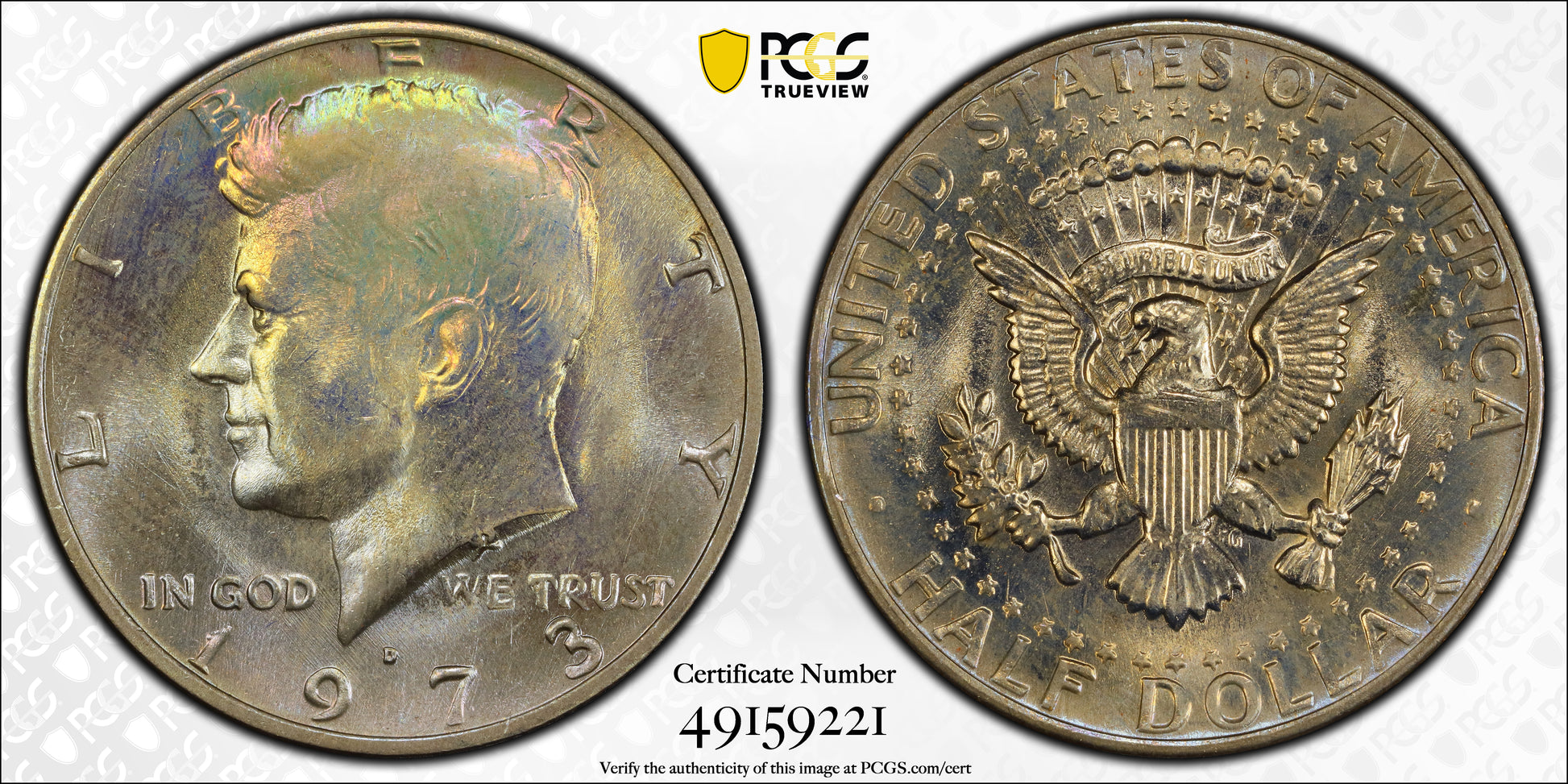 1973-D Kennedy Half Dollar 50C PCGS MS65 - TONED!