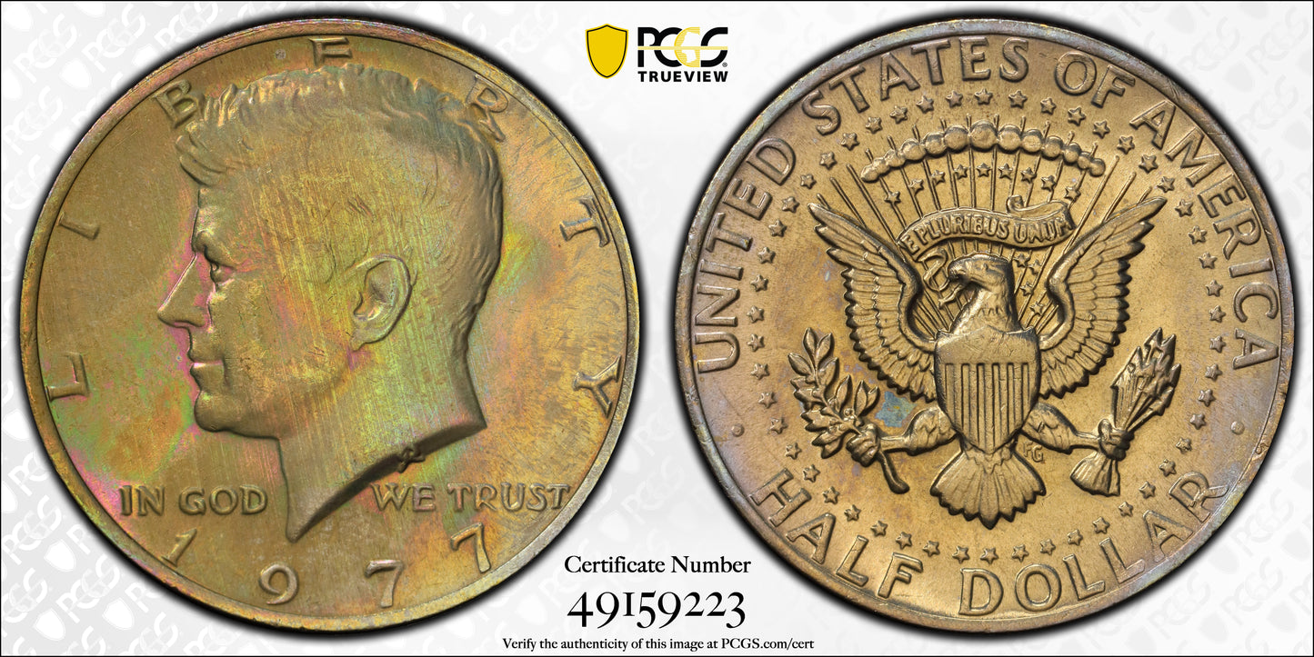 1977 Kennedy Half Dollar 50C PCGS MS66 - TONED!