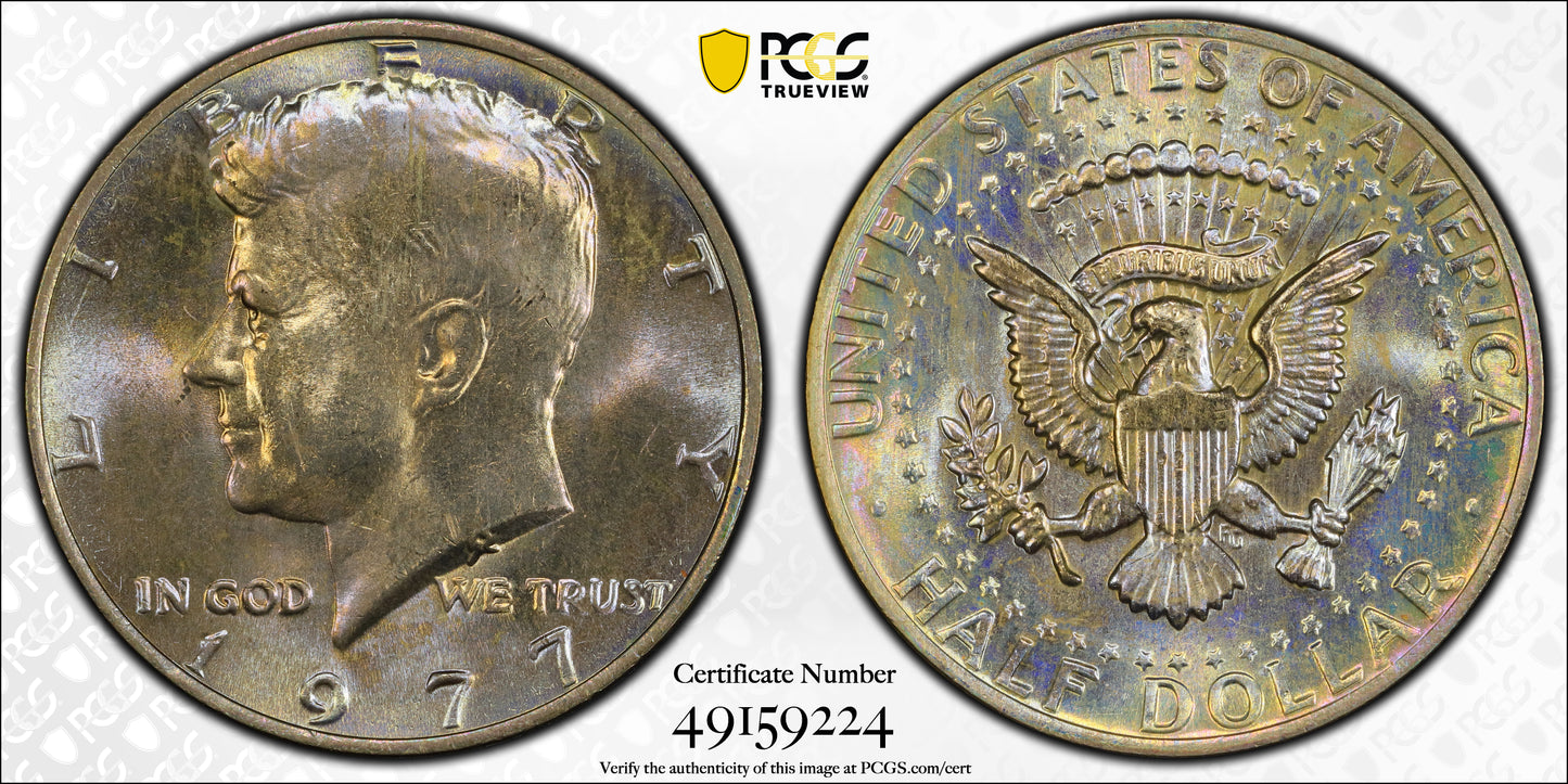 1977 Kennedy Half Dollar 50C PCGS MS65 - TONED!